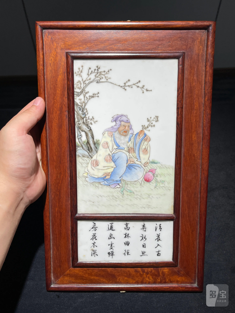 民国 粉彩人物纹瓷板一组四件 - 图6